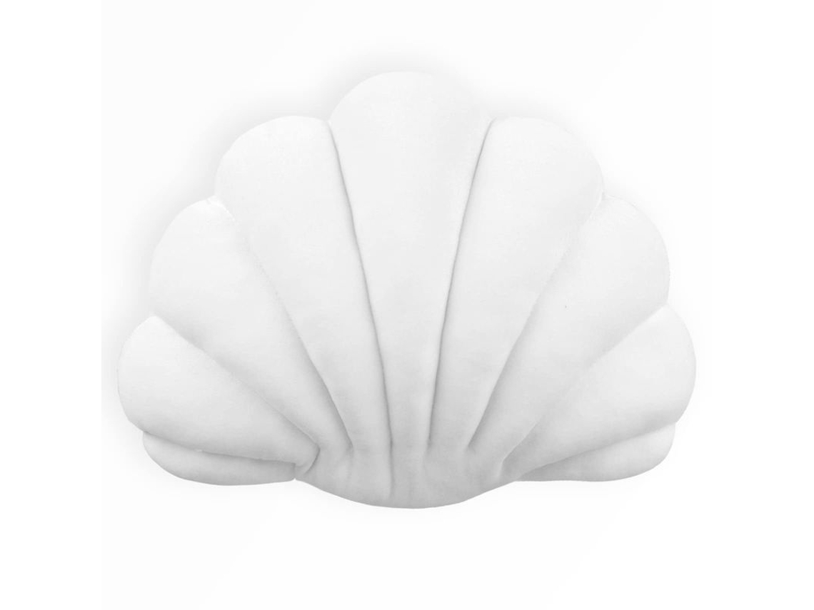 Travesseiro decorativo em pelúcia Nova Line, forma de concha oceânica, branco | S/MARCA
