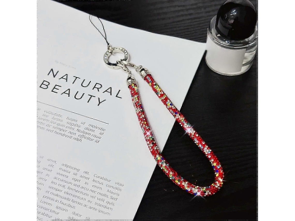 Pulseira Para Celular Com Decoração Brilhante De Strass, Alça De Mão, Comprimento: 25 Cm, Multicolorida.