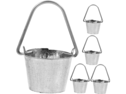 Conjunto de 5 Miniaturas Ferro Fundido, Decoração Encantadora para Casas Bonecas e Jardins, CHABERLU
