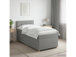 Vidaxl Cama Box Spring Com Colchão Cinzento-claro 90 X 190 Cm Tecido