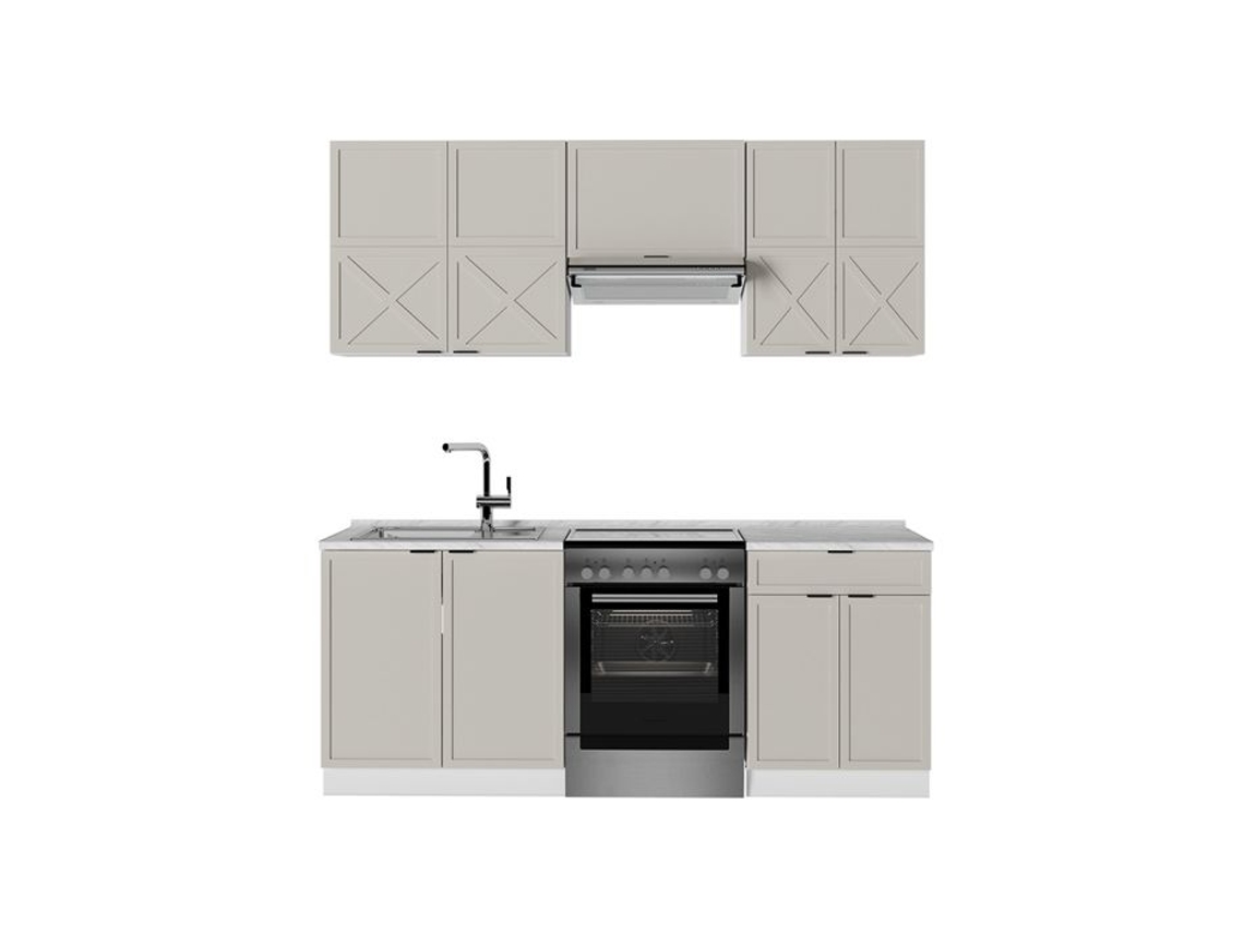 Fama De Cozinha, 200cm, Pt Mármore, Cinzabege/branco, Branco, Vicco