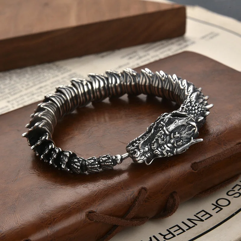 (dragão 2, 22 Cm) Pulseira Tradicional Tibetana Budista Em Formato De Dragão Com Um Poderoso Padrão De Escamas De Dragão.
