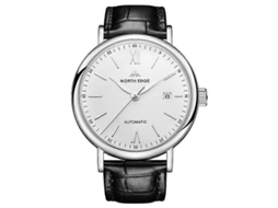 Relógio Mecânico Multifuncional Masculino North Edge Amoy Para Negócios, À Prova D'água E Com Pulseira De Couro.