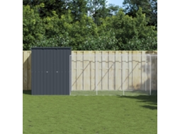 Vidaxl Casota P/ Cães C/ Parque 165x659x181 Cm Aço Galvaniz. Antracite