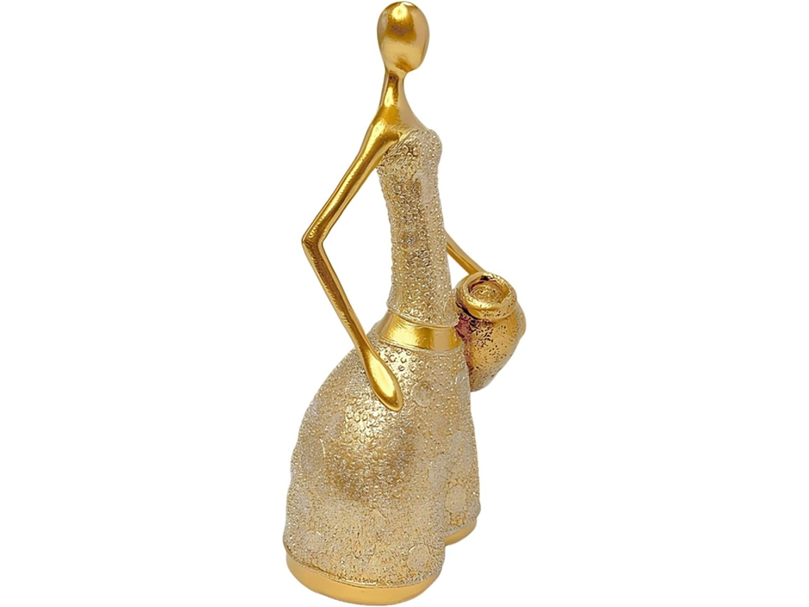 Escultura Decorativa De Interiores, Estatueta Segurando Um Pote Estatueta Feminina Em Resina, Para Gokoco
