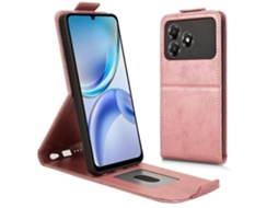 Capa De Couro Flip Vertical Com Fecho Magnético Para Zte Blade A36, Tkdaddy, Com Suporte E Porta-cartões, Em Ouro Rosa