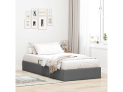 Vidaxl Estrutura De Cama Ottoman Cinza Escuro 100 X 200 Cm Tecido