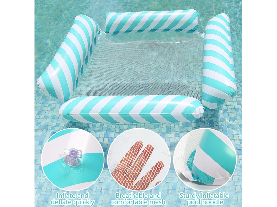 Rede Inflável Flutuante Para Piscina Com Fundo Mosquiteiro (amarelo Sarja)