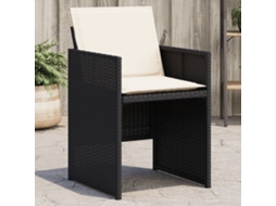 Cadeiras De Jardim Com Almofadões 4 Pcs Vime Pe Preto Dkd Home Decor