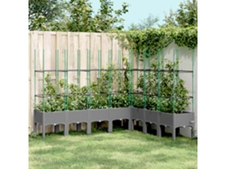 Vidaxl Vaso/floreira Jardim C/ Treliça 200x160x142,5 Cm Pp Cinza-claro