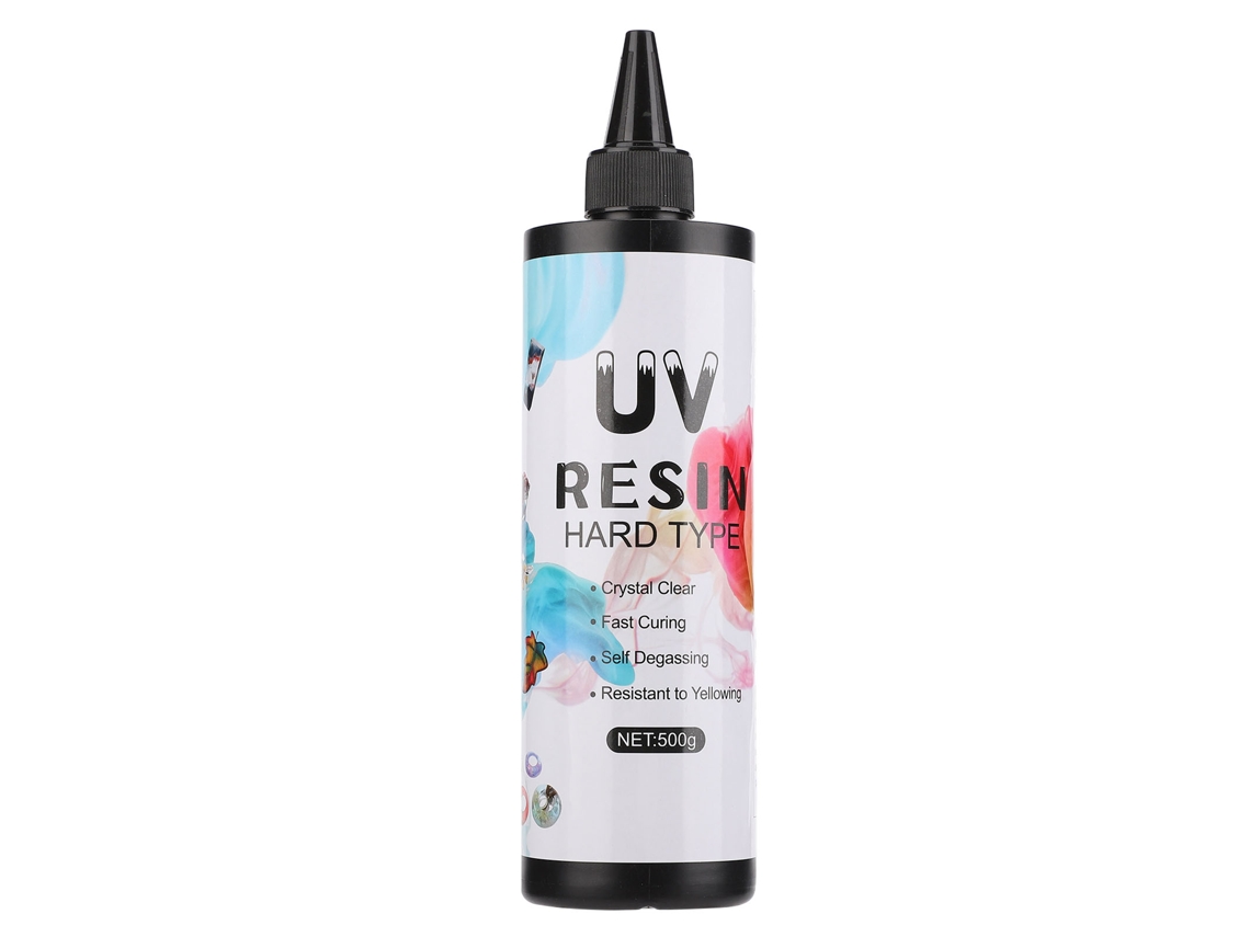 Resina UV transparente, antiamarelamento, cura rápida, 500g, para artesanato, decoração, adesivo limpo, faça você mesmo