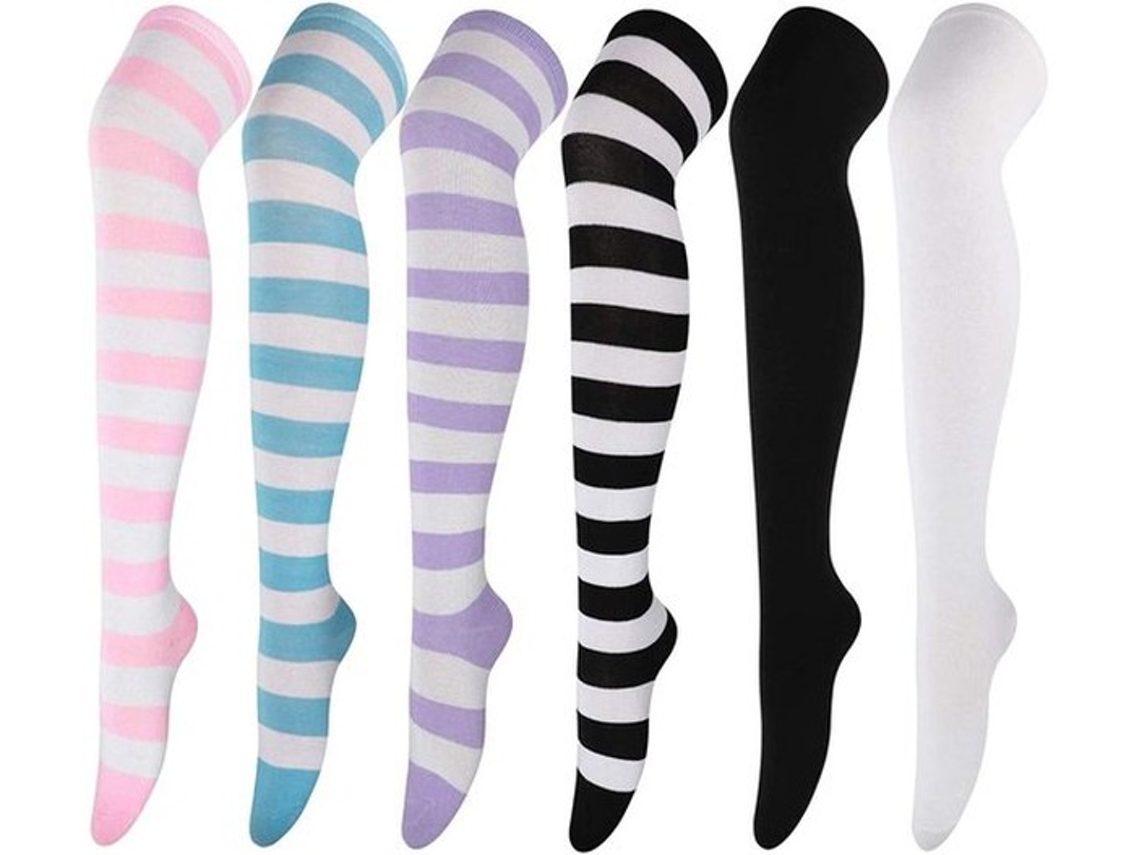 Sokos De Perna Alta 6 Pair - Meias Altas - Meias Casuais - Mulheres/crianças - Moda Trendy - Roupas De Alta Qualidade - Meias De Joelho