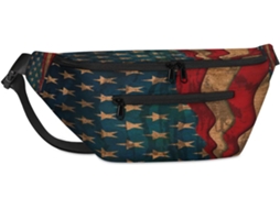 Bolsa de ombro vintage Tropicallife com estampa da bandeira americana, 38 x 25 x 9 x 19 cm, design à prova d'água.