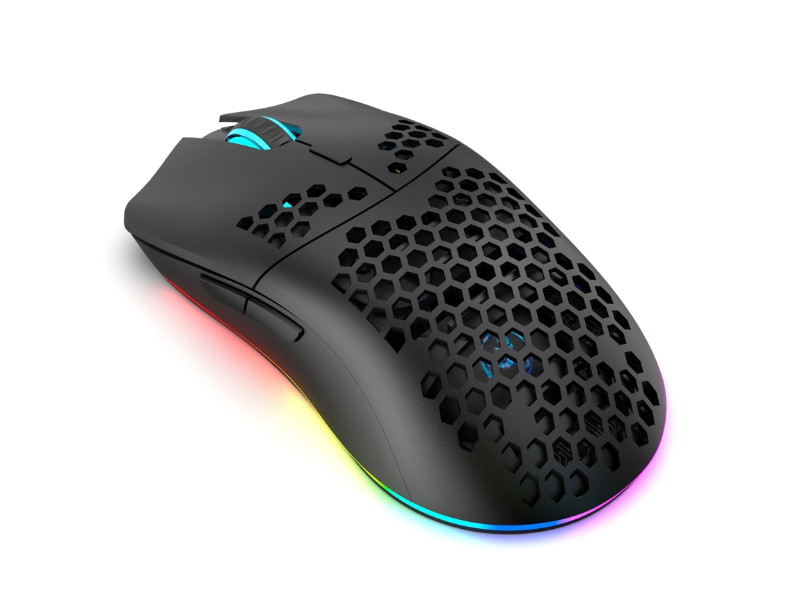 Rato Sem Fio Para Jogos 3 Modos Bt 5.3+2.4g+usb-c Recarregável Com Led 800-3600 Dpi