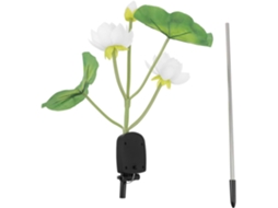 Luminária Solar De Led Em Formato De Lótus Para Uso Externo, Ideal Para Decoração De Jardins E Gramados.