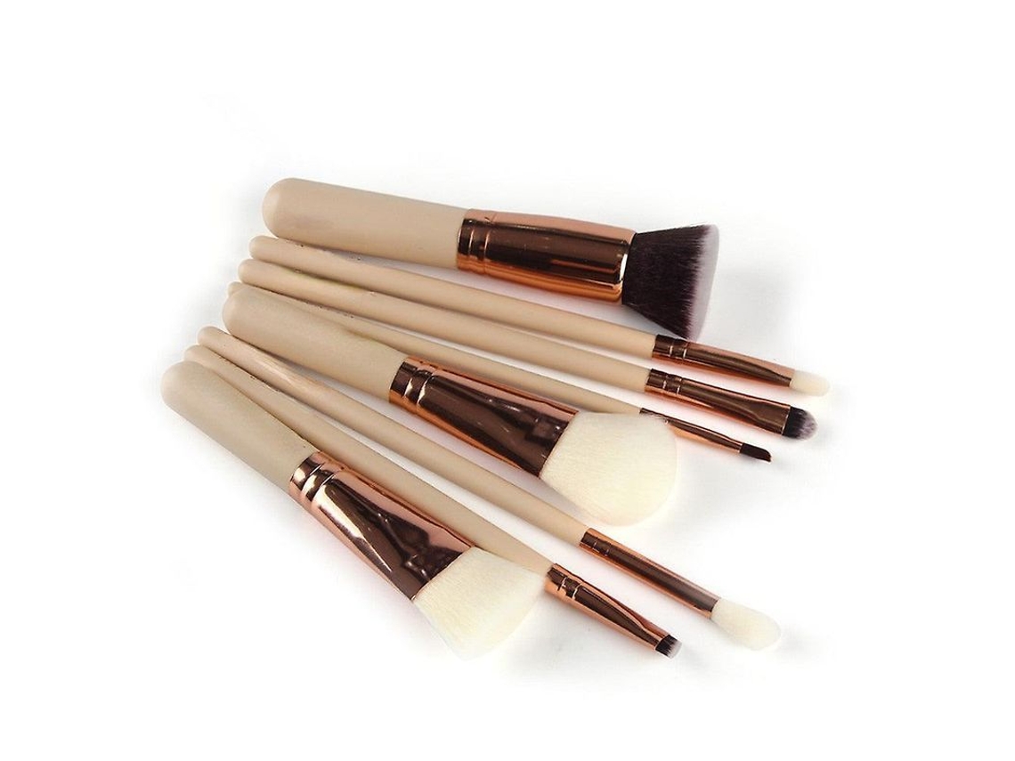 Kit De Pincéis De Maquiagem Profissional Com 8 Pincéis De Fibras Sintéticas De Alta Qualidade