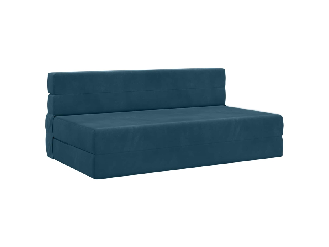 Sofá Cama Dobrável Azul 152 X 86,5 X 60 Cm Tecido SYFAX