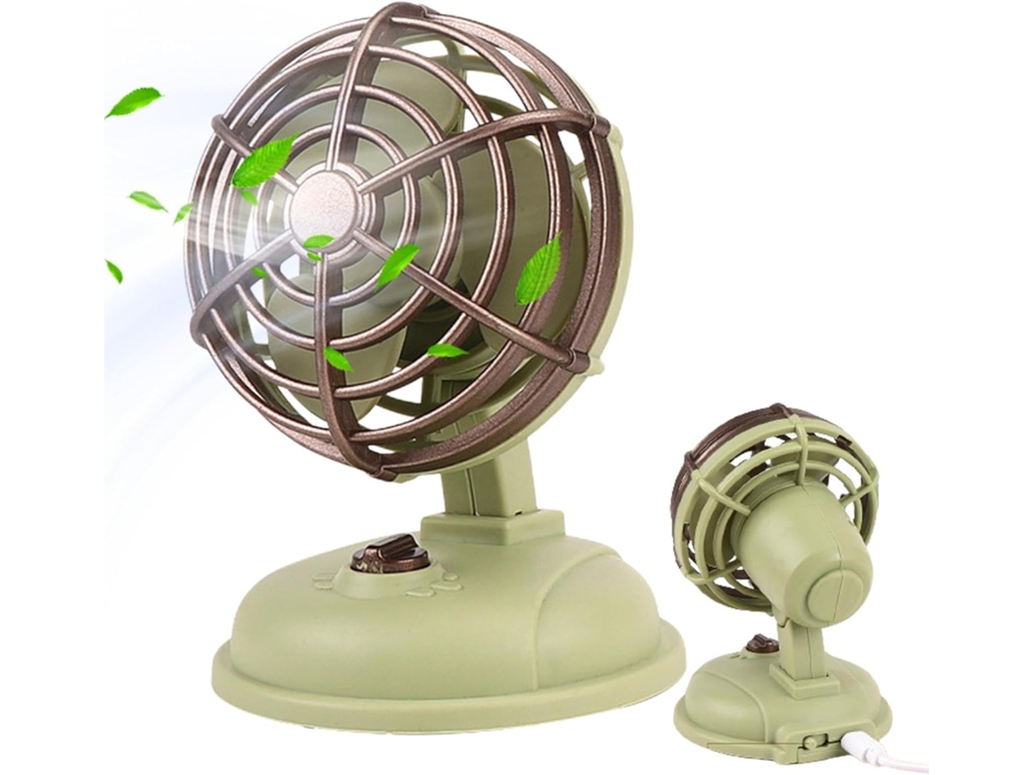 Ventilador De Mesa Retrô - Bronze Metálico, Silencioso, 15 Cm (6 Polegadas), Para Uso Externo.