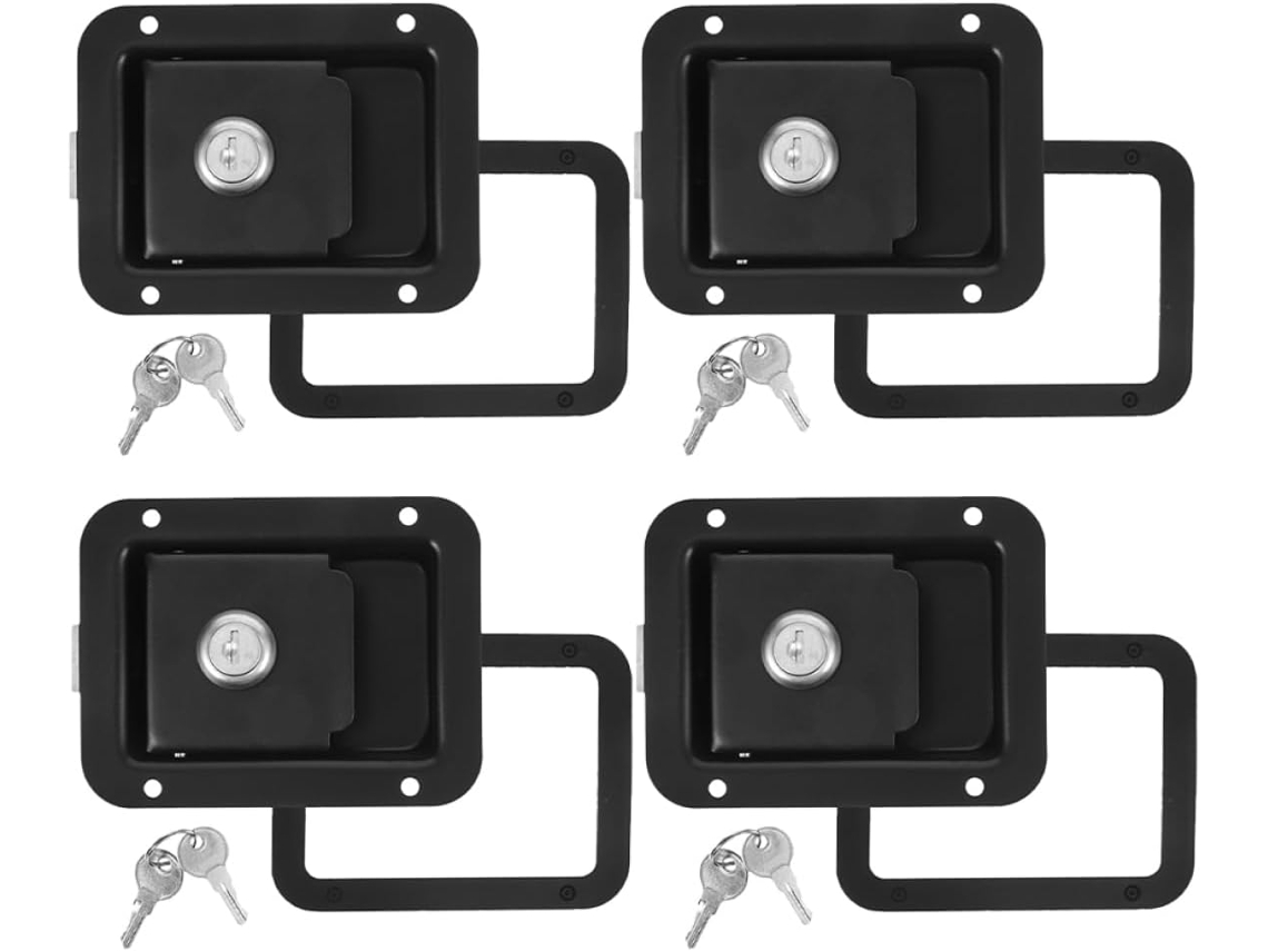 Conjunto De 4 Fechaduras De Reposição Para Portas De Caravanas E Autocaravanas Com Chaves.
