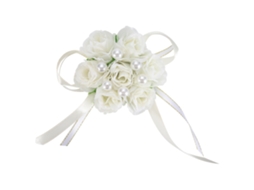 2 Pulseiras de Florais de Pulso com Pérola para Noiva | S/MARCA
