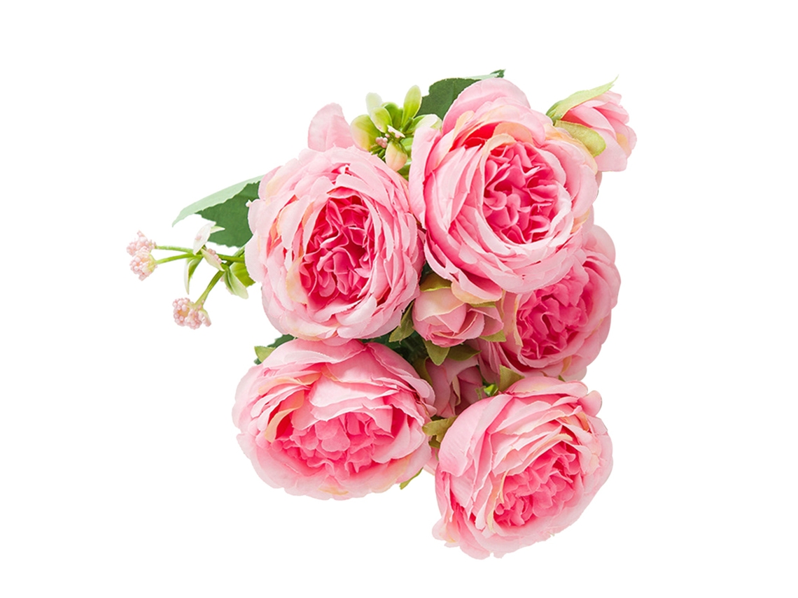 Ramilhos de Peônias Artificiais Rosa Decorativas 6cm