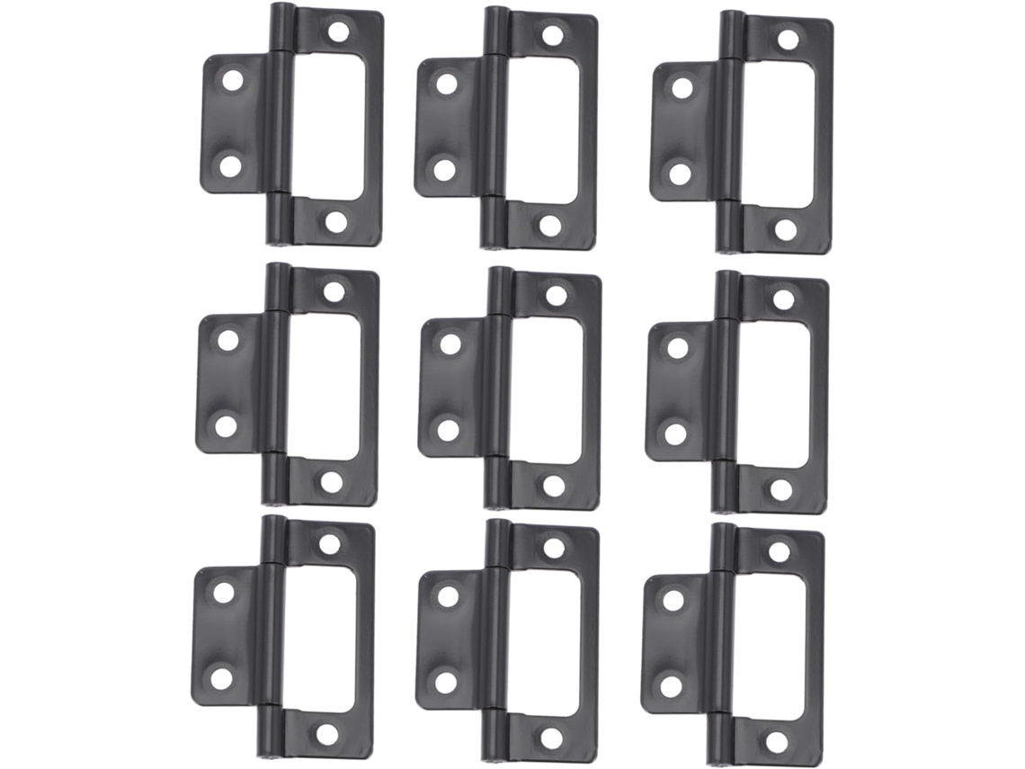 Conjunto De 12 Dobradiças Ferro Preto Espessadas Para Portas