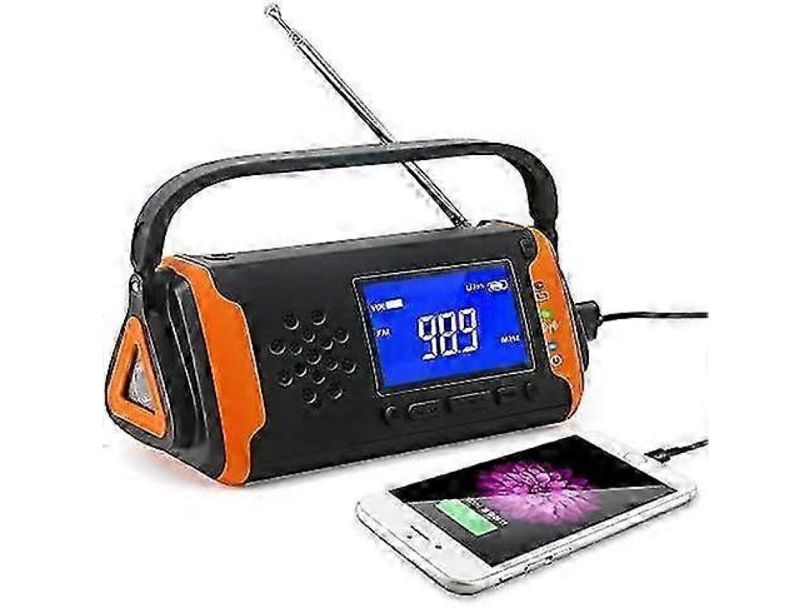 Rádio de Emergência com Manivela e Bateria Solar de 10000mah AQUAFORGE