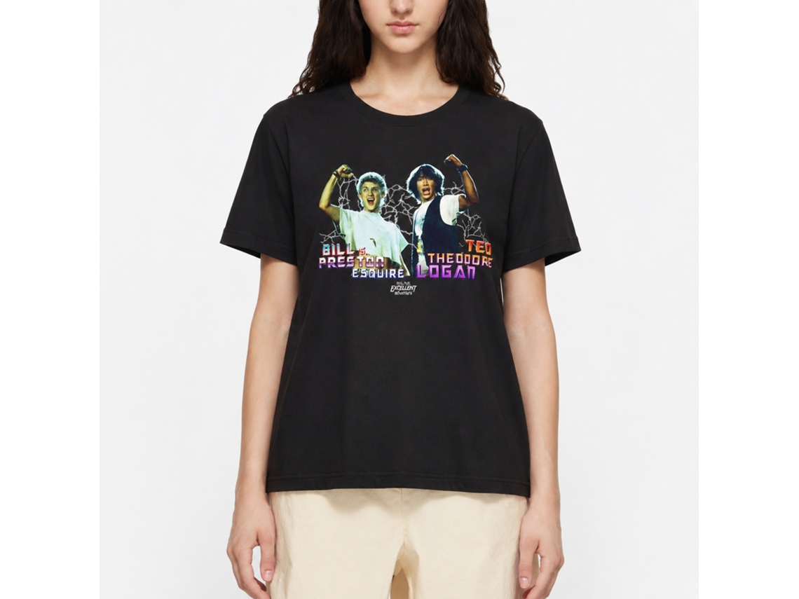 Rockinstone Bill And Ted Light Show Black Adult T-shirt Size:l