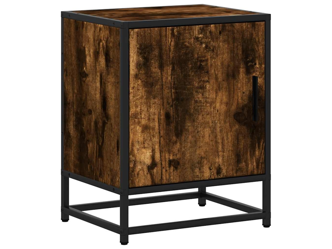 Mesa de cabeceira MAISON EXCLUSIVE em carvalho, com estrutura em madeira defumada e metal (40x31x50 cm)