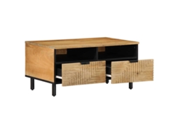 Mesa De Centro 80x54x40 Cm Madeira De Mangueira Maciça Castanho Lovely Home