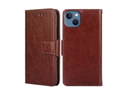 Capa De Couro Com Flip Horizontal E Textura De Cristal Para Iphone 14 Plus