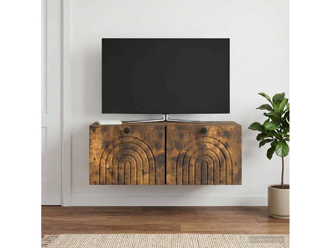 Vidaxl Gabinete De Tv De Parede Carvalho Fumado 78,5 X 31 X 30 Cm