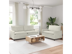Vidaxl Conjunto De Sofás 2 Pcs Creme Veludo