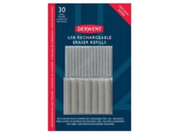 Recarga de borracha USB - DERWENT - Pacote de 30 - 15 grandes 5 mm - 15 extra finas 2,4 mm - Misto