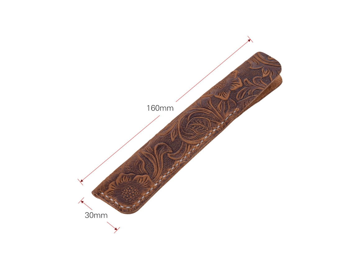 Estojo de Caneta de Couro Artesanal Vintage para Caneta Única 6,3 * 1,2pol