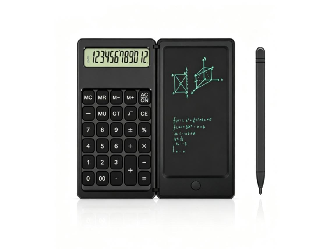 Calculadora Portátil Dobrável Com Tela Lcd Ideal Para Trabalho De Escritório, Desenho Técnico E Escrita (com Pilhas).