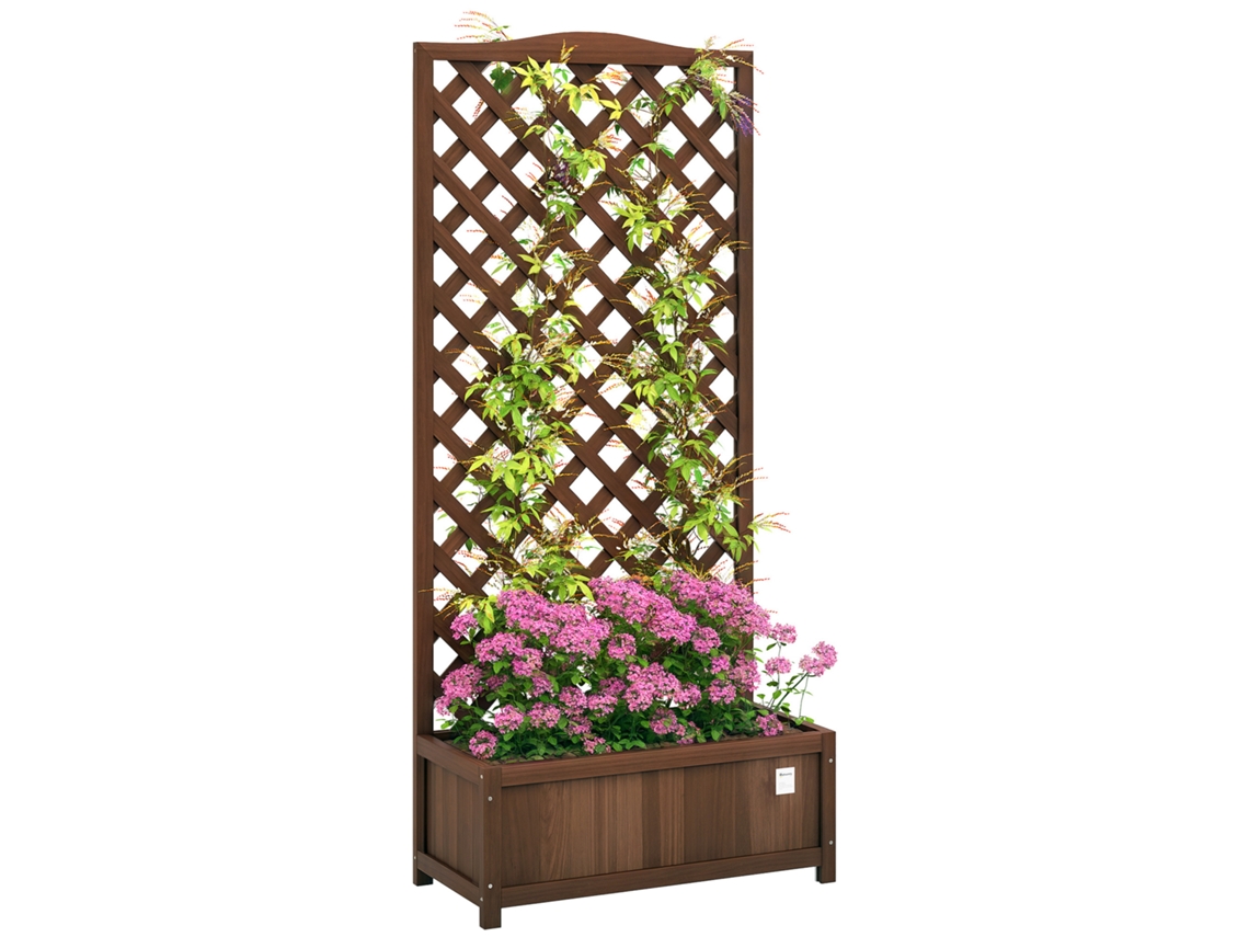 Jardineira com Treliça e Furos de Drenagem, CHEZMOI (61x23x113cm)