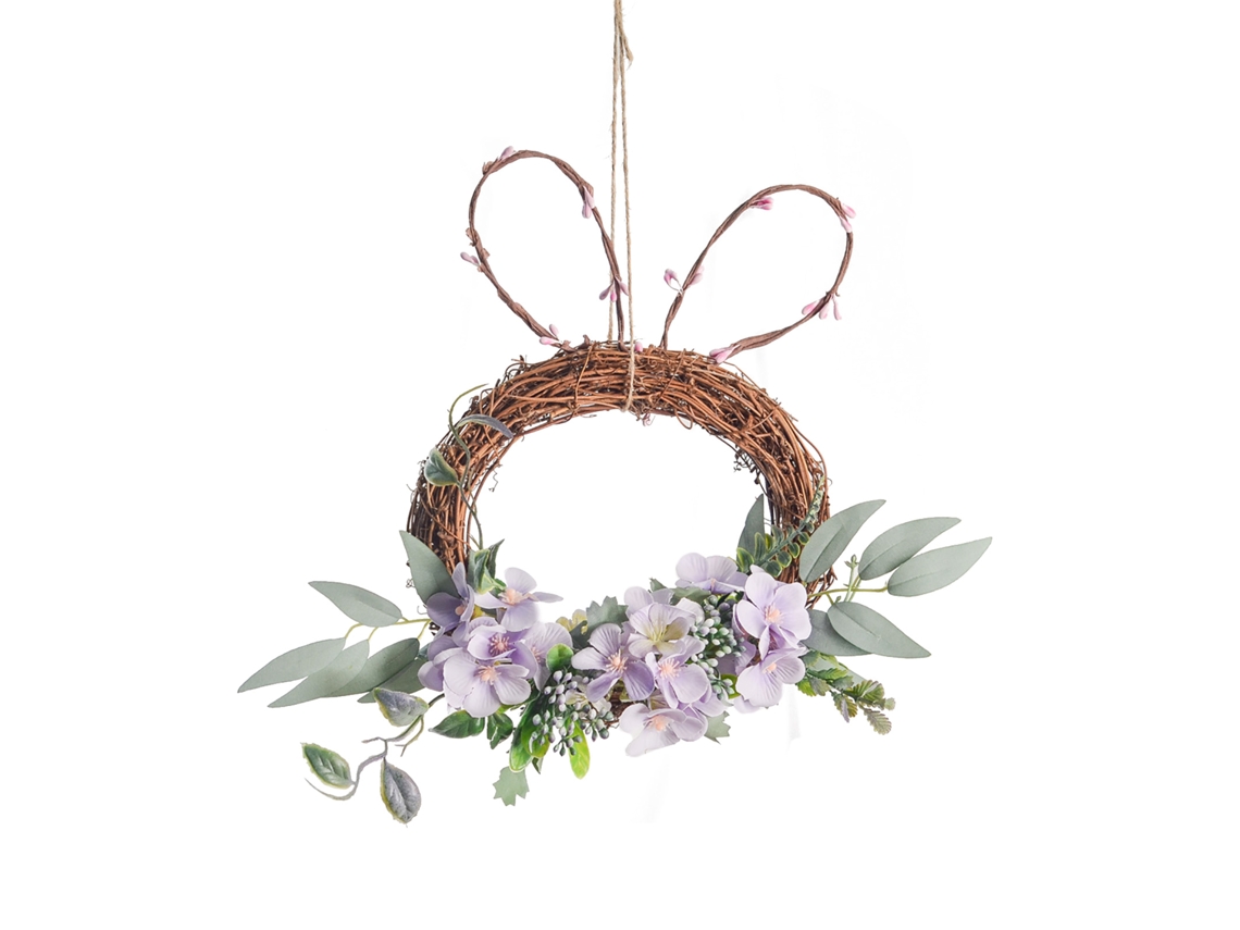 Laxiscreed Guarda-sós De Planta Verde Com Coelho De Páscoa Para Decoração De Casa E Portas