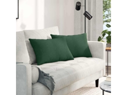 Vidaxl Travesseiros De Sofá 2 Pcs Verde Escuro 60 X 40 Cm