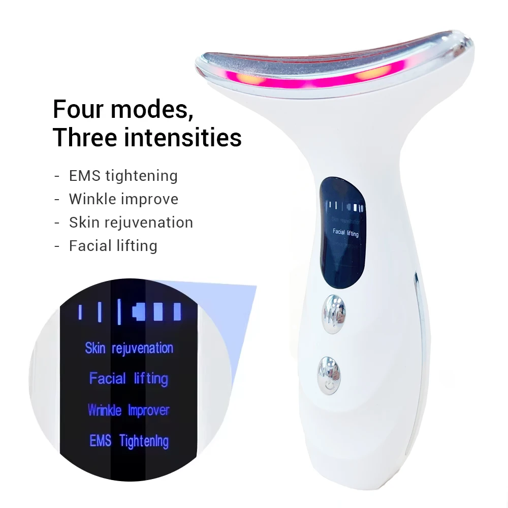 (branco) Aparelho De Beleza Doméstico - Massageador Elétrico Facial E Para Lifting De Pescoço
