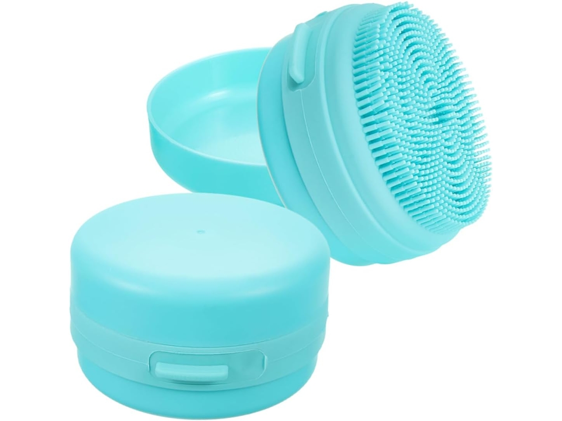 Conjunto De 2 Escovas Silicone Macias E Absorventes Para Banho Rosto, Compatíveis Com Toucas De Banho