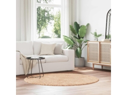 Vidaxl Tapete Shaggy De Pelo Alto Navarra 160x160 Cm Poliéster Bege