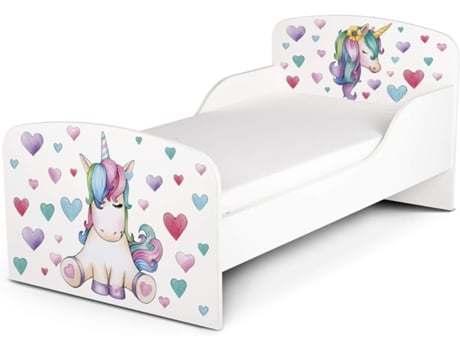 Cama Infantil com Colchão Confortável 140/70. Motivo: Unicórnio. de Madeira. LEOMARK