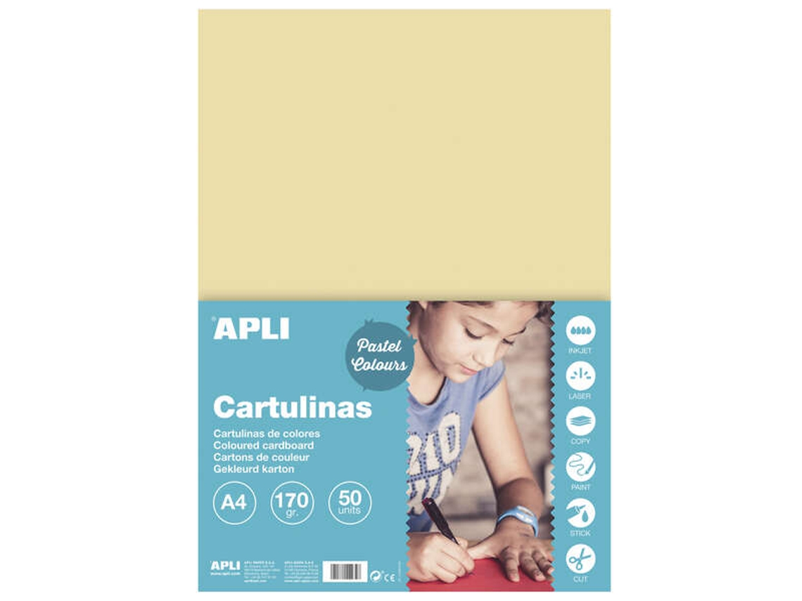 Cartão Creme A4 170g 50 Folhas Apli