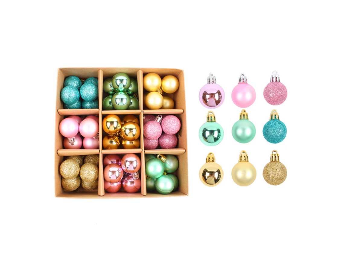 Bola de Natal Estilo 4 para Árvore Decorativa Pintada e com Electrodo, Pack de Presente LAXISCREED