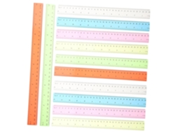 Conjunto De 12 Réguas De Plástico Jojofuny Em Cores Sortidas, Leves E