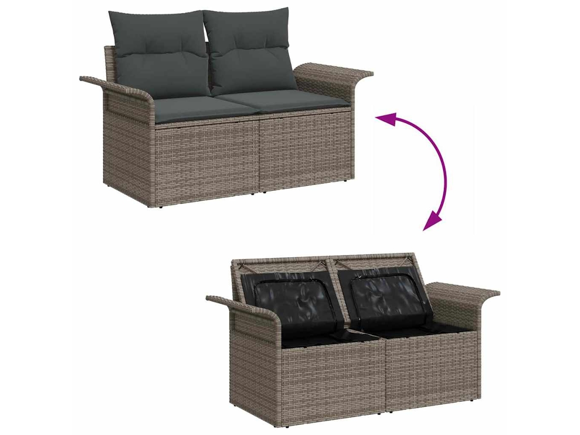 Maison Exclusive - Conjunto De Sofá De Jardim 6 Pcs Cinzeto Rattan Sintético