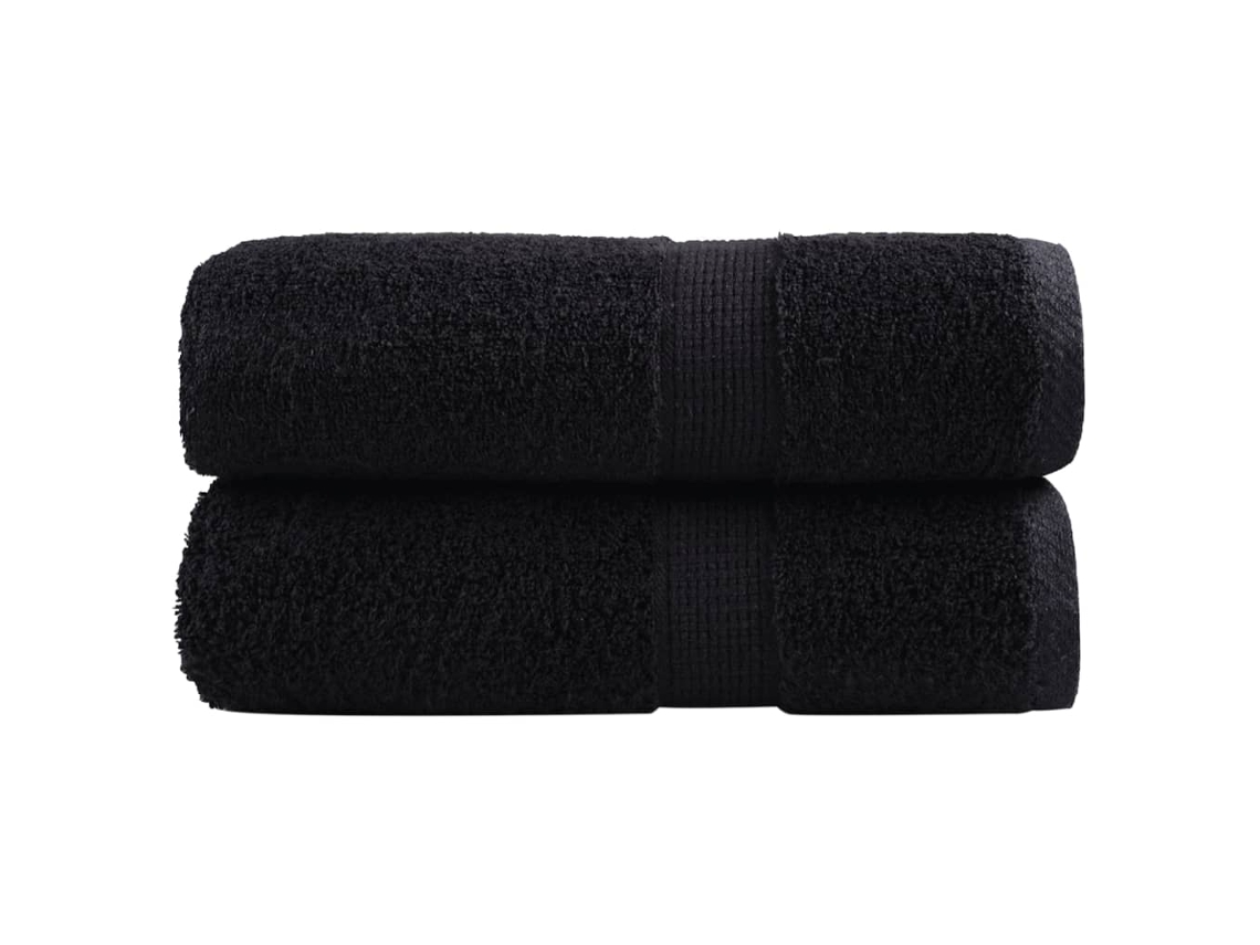 Toalhas De Mãos Premium Solund 2 Pcs 30x30 Cm 600 G/m2 Preto Wsd124115