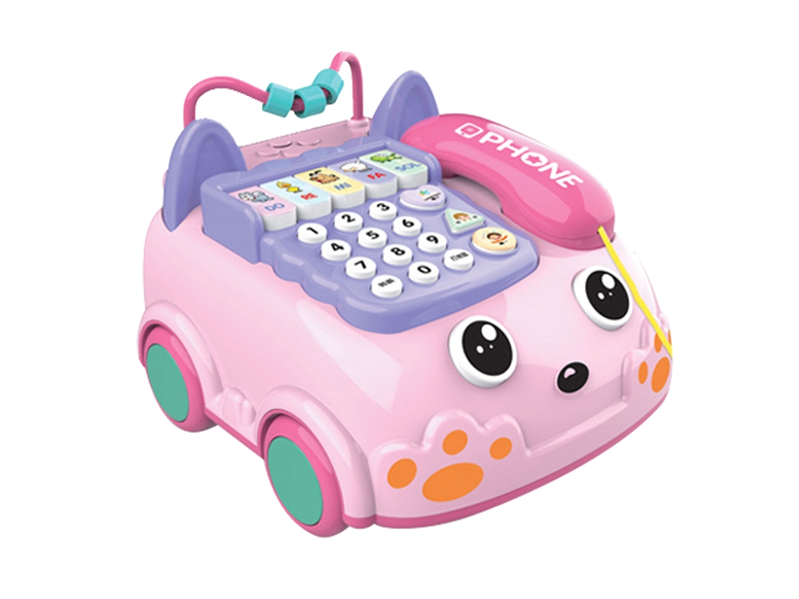 Brinquedo Telefone Piano Multifuncional Educativo Com Luzes E Música, Labirinto De Pérolas Para Meninos E Meninas Presente De Aniversário Rosa
