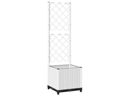 Vaso de jardim VIDAXL Branco Polipropileno (40x40x136 cm)